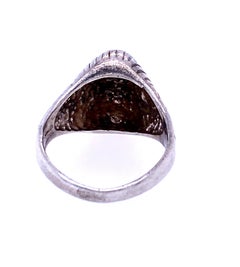 Sterling Silver Ribbed Geometric Ring