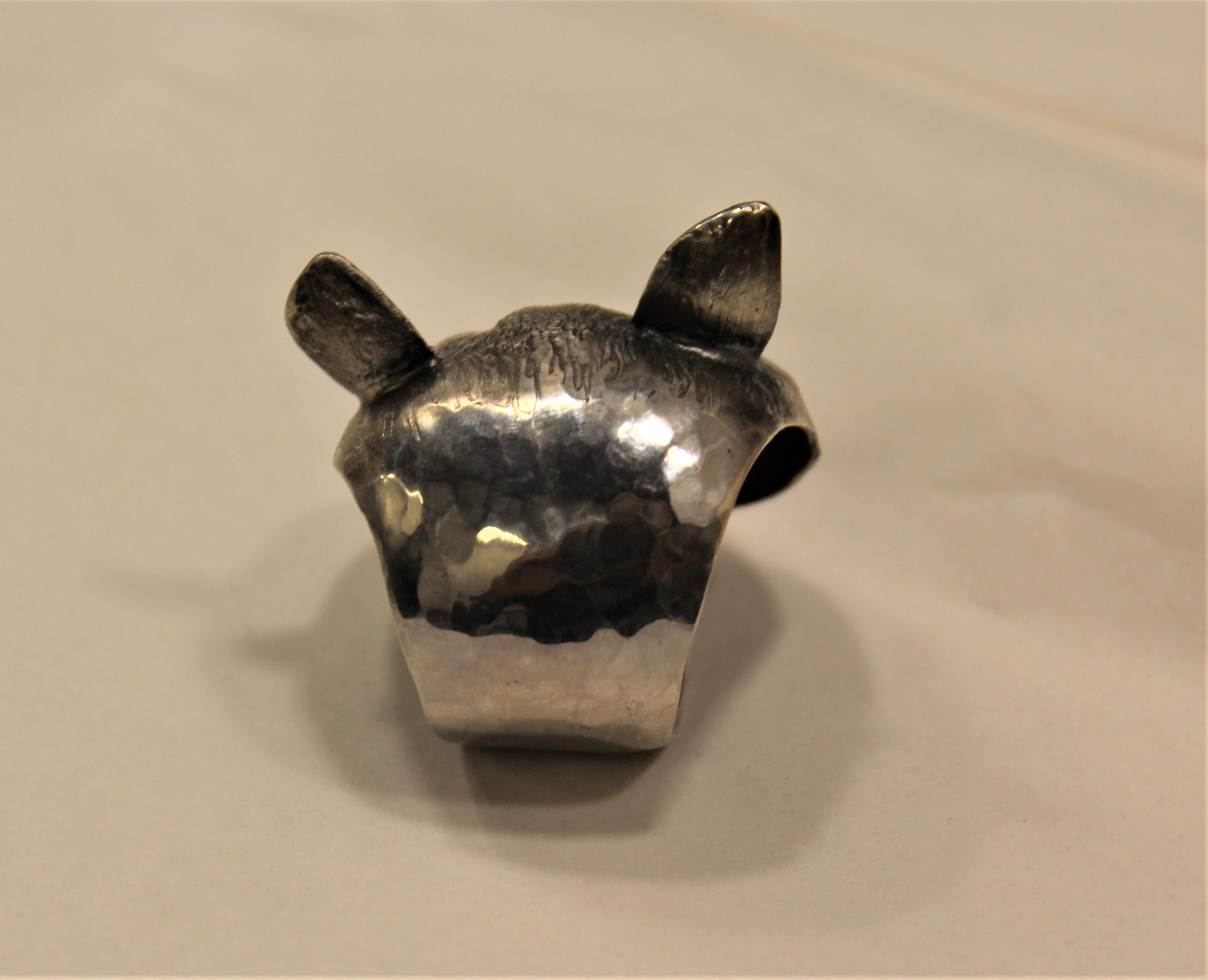 Sterling Silver, Ring, Cat, Handcrafted, Italy For Sale 2