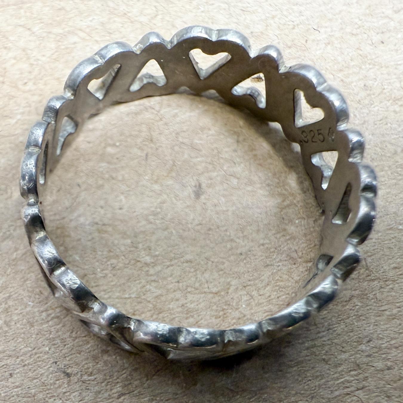 Sterling Silver Ring Eternal Heart Love Band In Good Condition For Sale In Chula Vista, CA