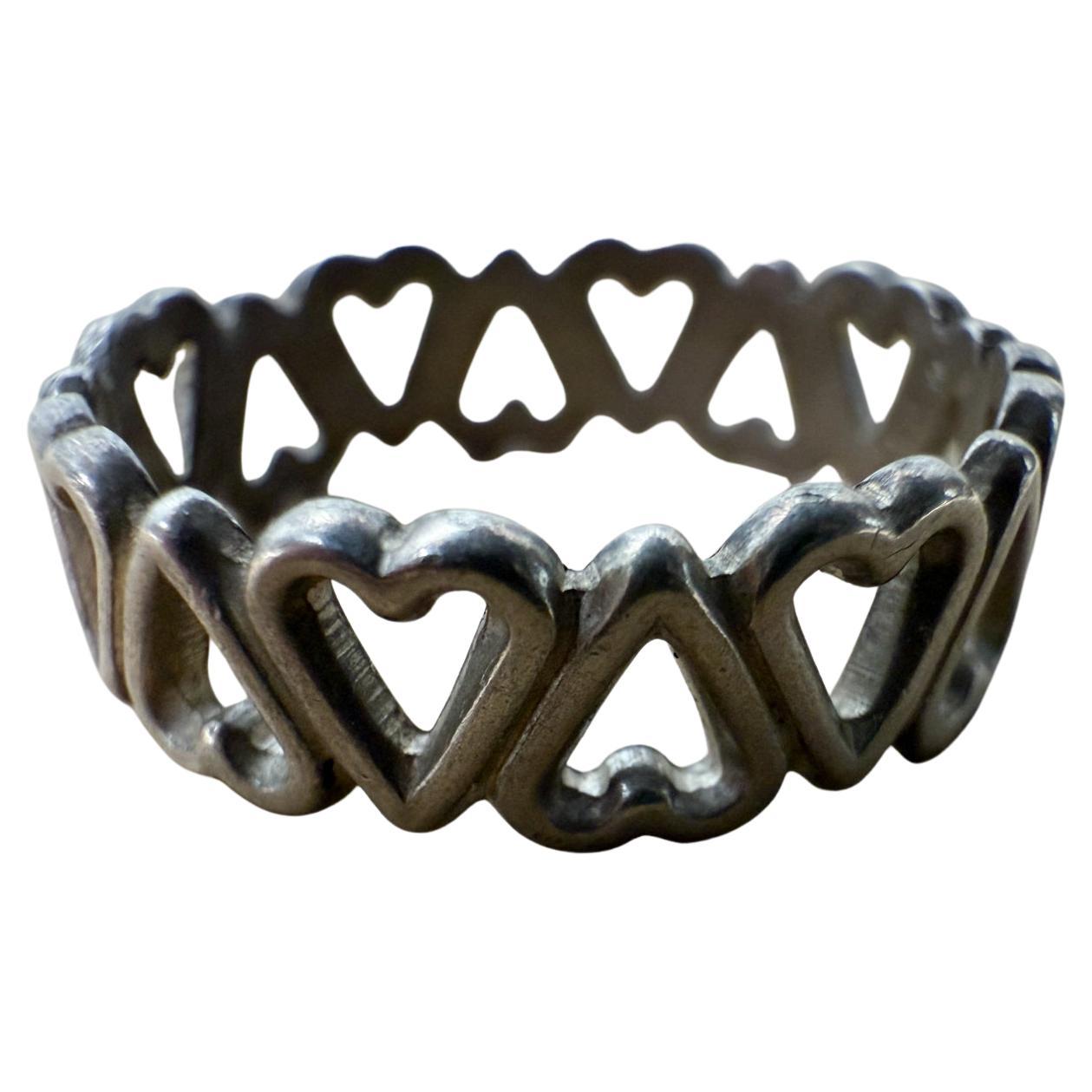 Sterling Silver Ring Eternal Heart Love Band