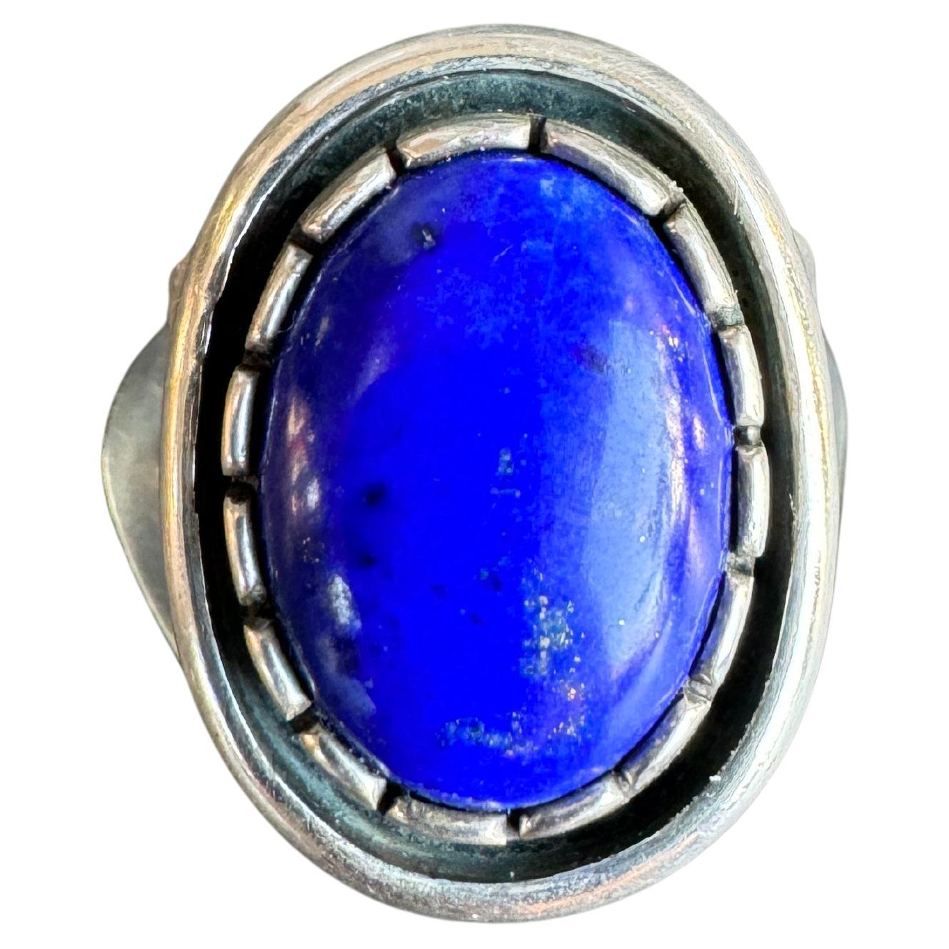 Sterling Silver Ring Lapis lazuli Shadow Box