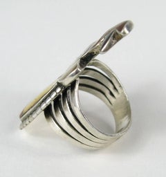 Sterling Silver Ring PORFILIO & ANN SHEYKA Native American Zuni INLAY Turquoise