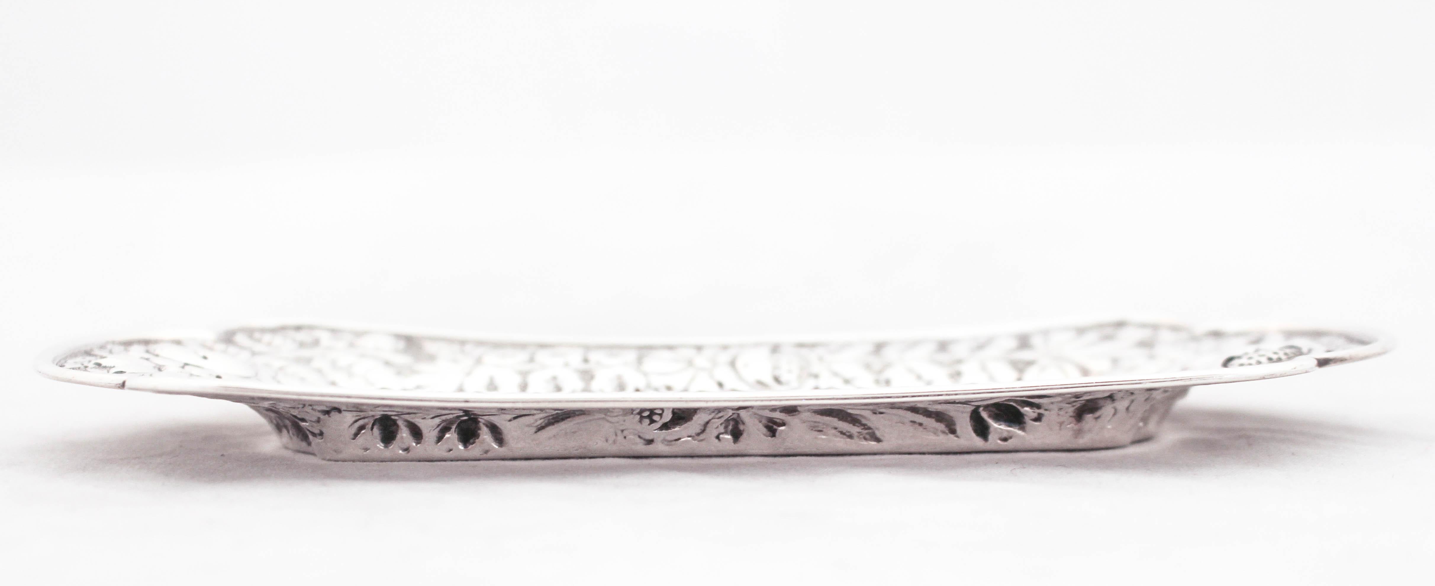 Late 19th Century Sterling Silver Ring Tray, 1886 For Sale
