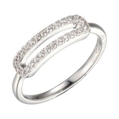 Sterling Silver Ring with CZ, Size 7, Rhodium Finish Sterling Silver Ring with CZ, Size 7, Rhodium Finish