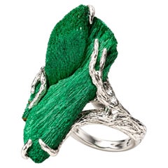 Anello in argento sterling con malachite naturale “velvet” proveniente dal Marocco