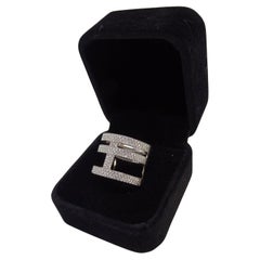 Sterling silver ring with pavé cubic zirconia by Frances Guiot de Bourg, Paris