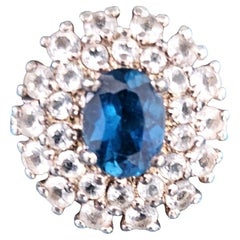 Sterling Silver Ring with Unknown Stones, Vintage CLOSING SALE