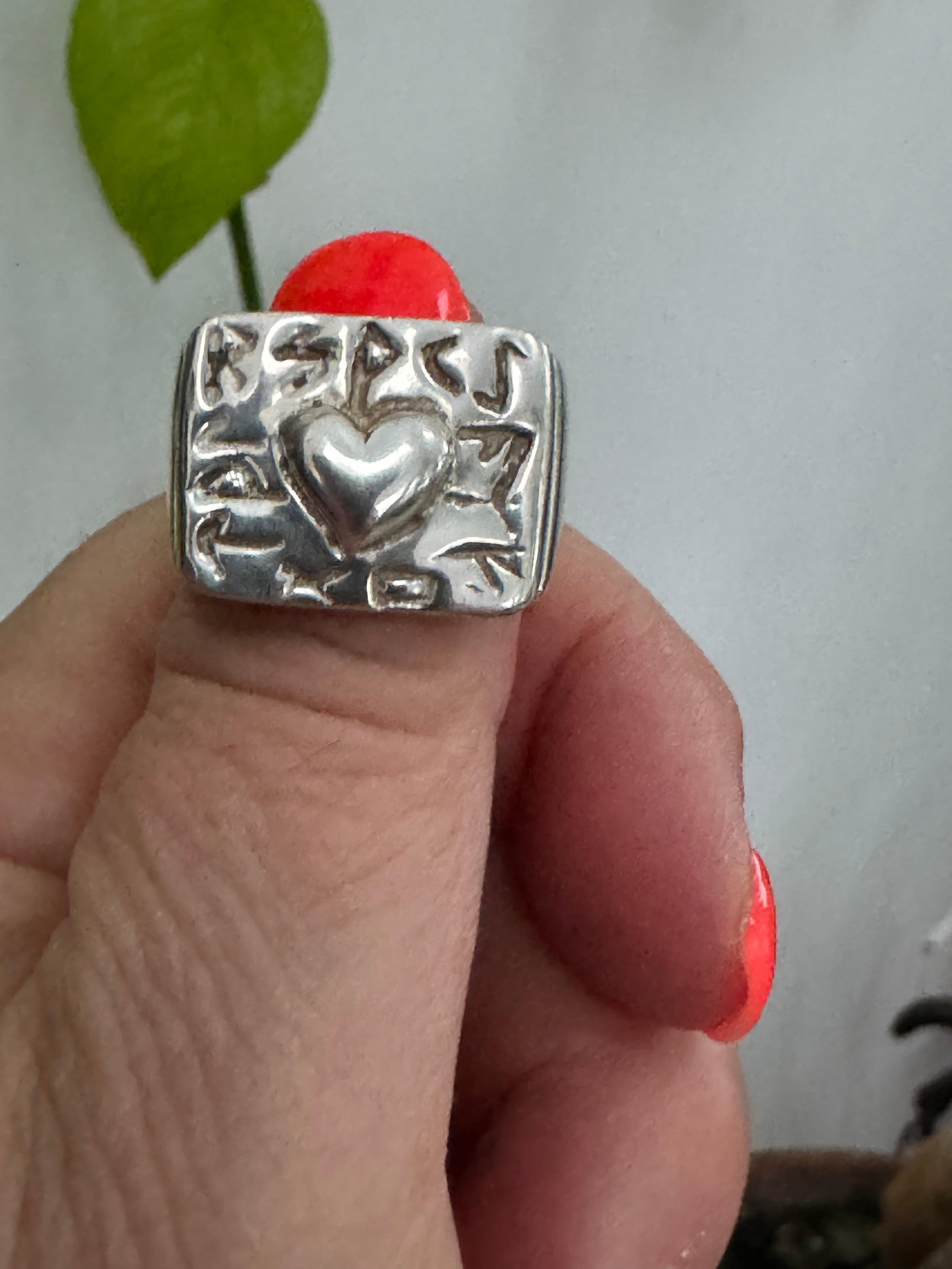 Anello a cuore Robert Lee Morris in argento massiccio degli anni '90 in vendita 5
