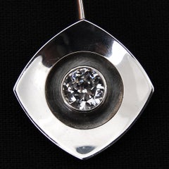 Collana modernista in argento Sterling con cristallo di rocca Alton Sweden, 1968