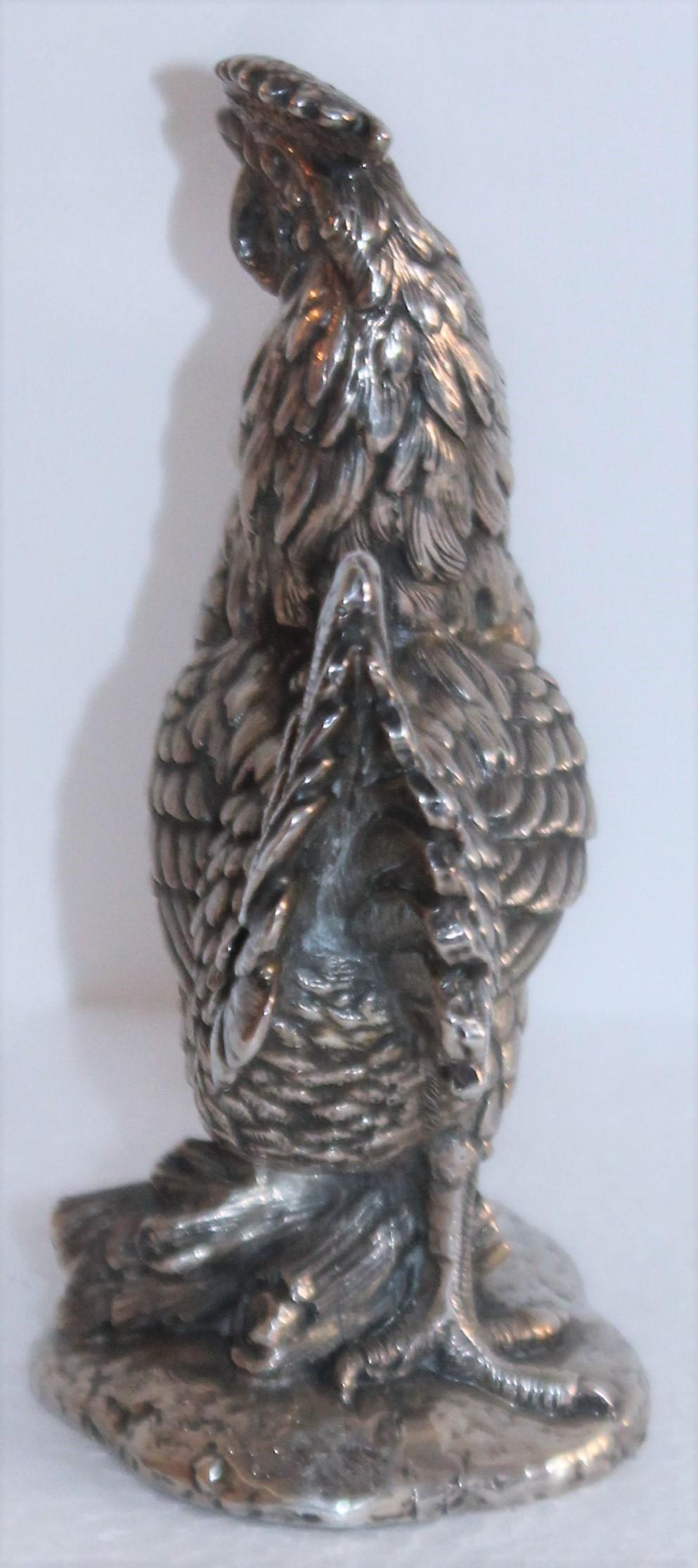 American Sterling Silver Rooster Sculpture
