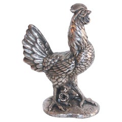 Sculpture de coq en argent sterling