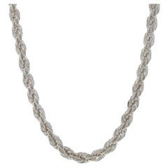 Used Sterling Silver Rope Chain Necklace 18" - 925