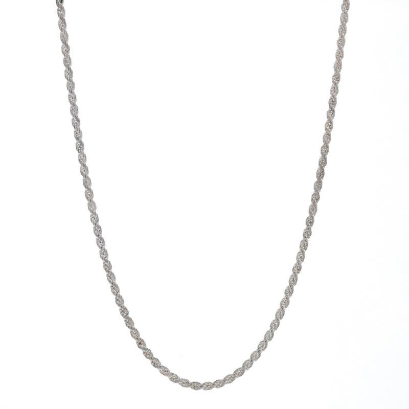 Sterling Silver Rope Chain Necklace 30" - 925 Italy For Sale