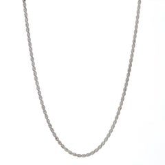 Used Sterling Silver Rope Chain Necklace 30" - 925 Italy