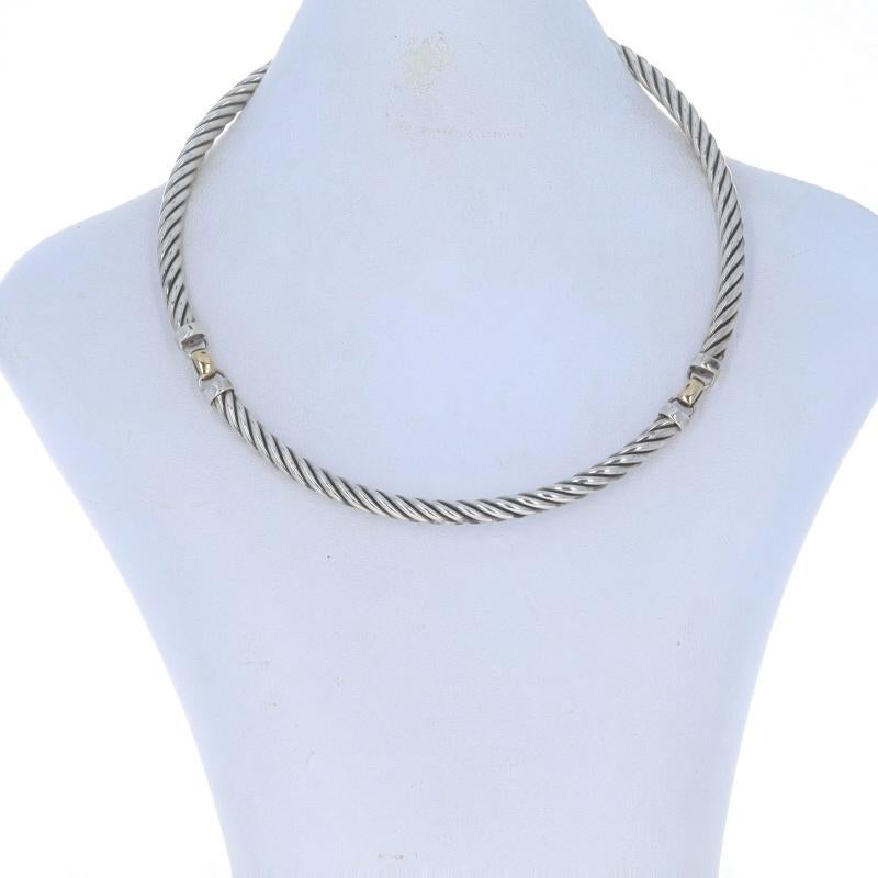 Sterling Silver Rope Collar Necklace 15 1/2