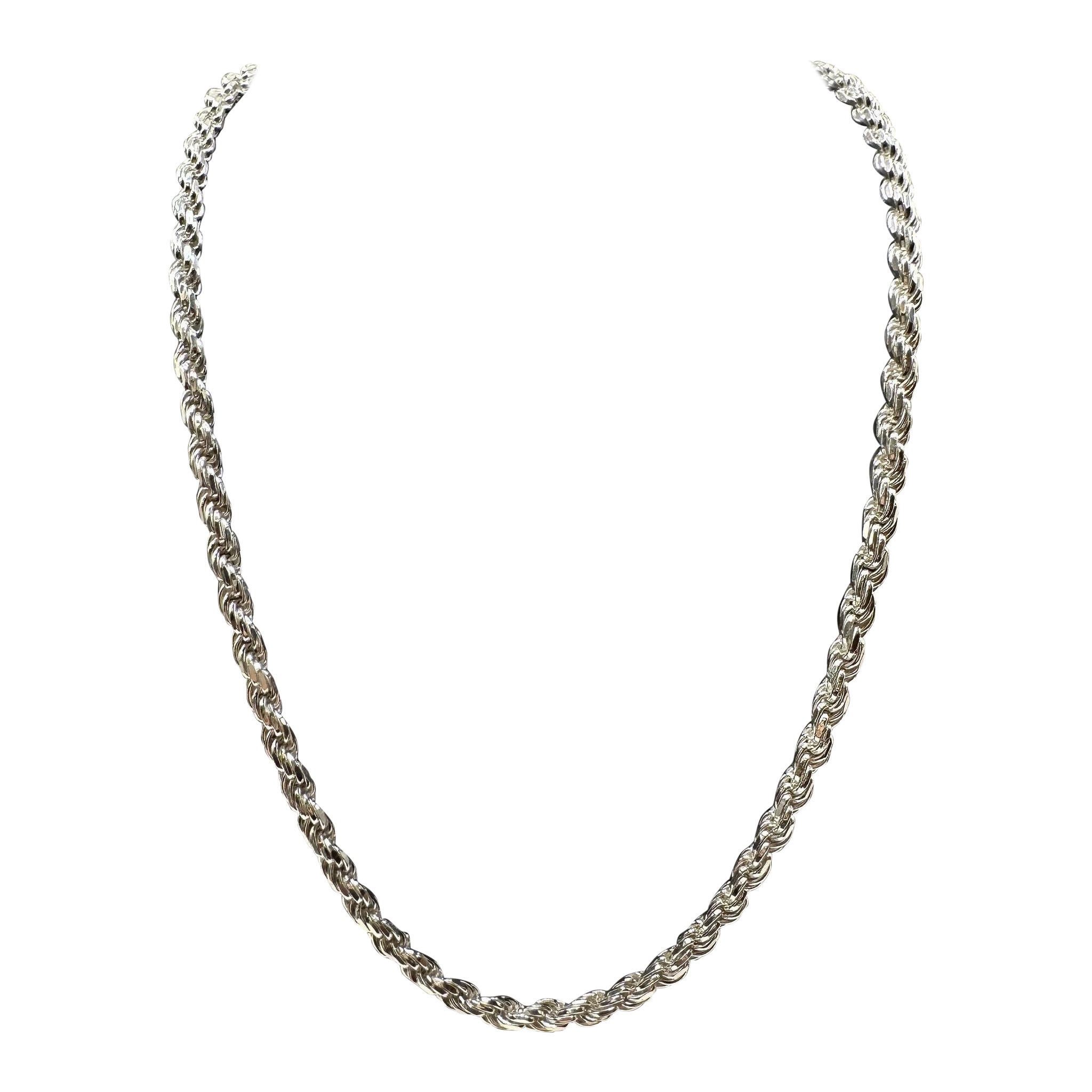 Collana in corda d
argento - 5,6 mm, 22", nuova