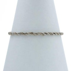 Sterling Silver Rope & Prince of Wales Chain Bracelet 7" - 925 14k