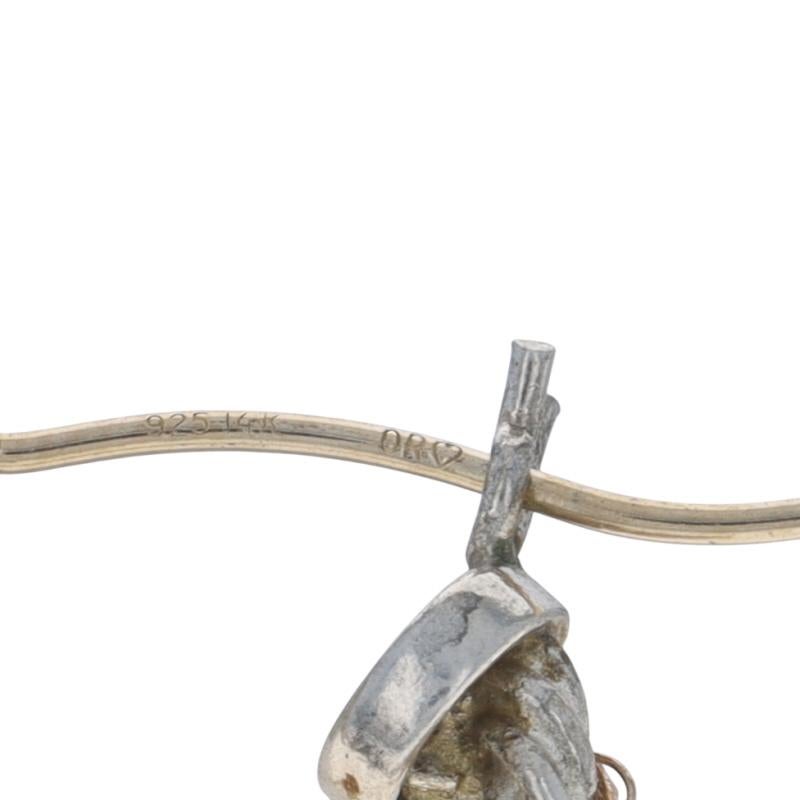 Orecchini a cerchio in corda d'argento 925 14k con chiusura a forcella in vendita 1