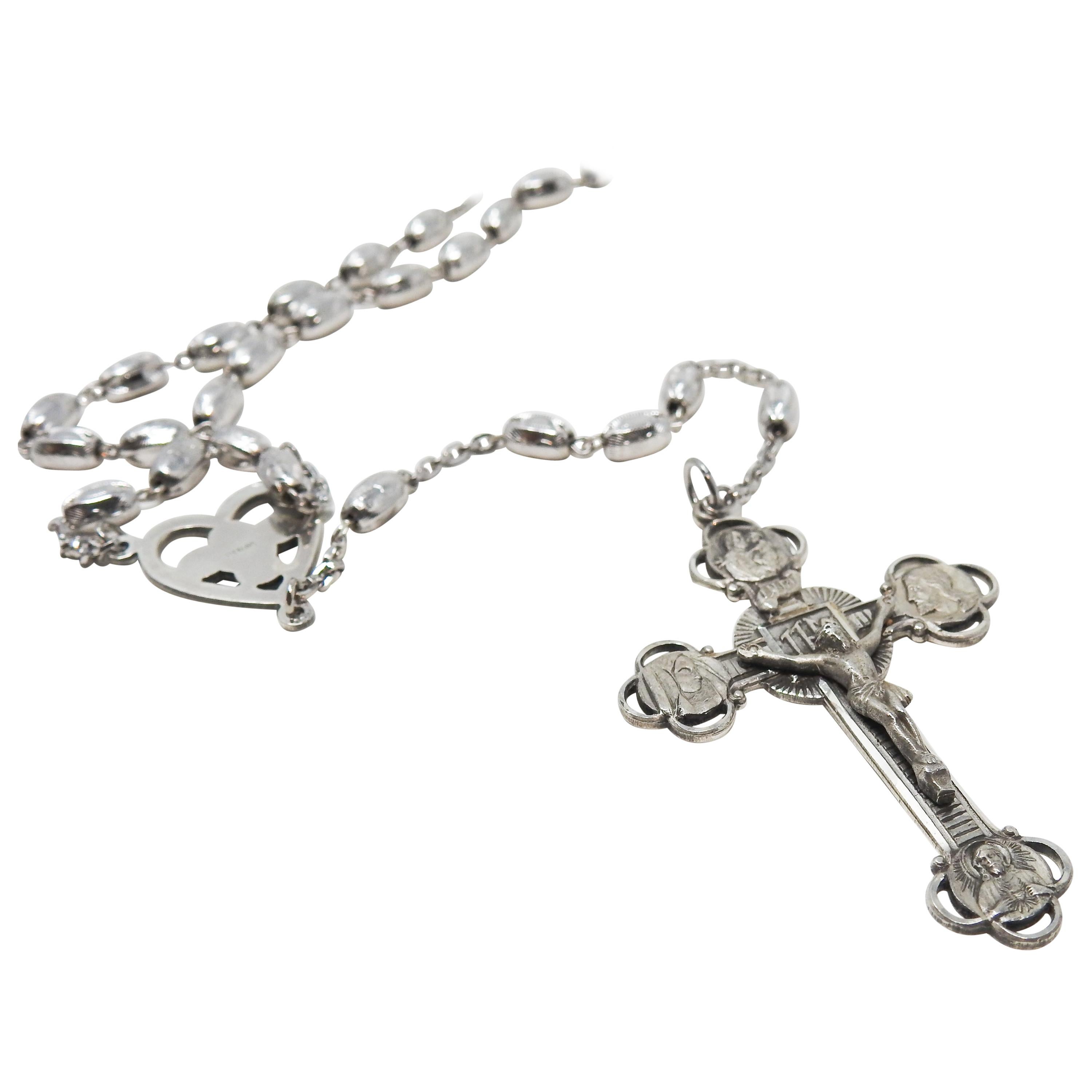 Sterling Silver Rosary, by AFCO For Sale