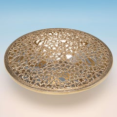 Bol à roses en argent sterling, Stuart Devlin, moderne du milieu du siècle, Londres, 1973