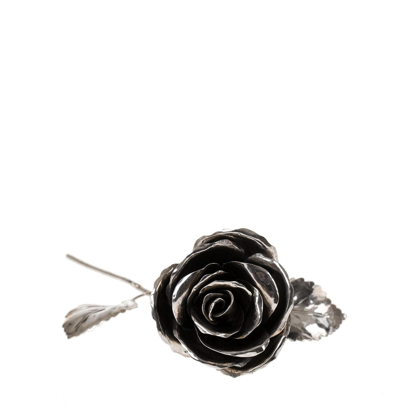 Sterling Silver Rose In New Condition For Sale In Milan, IT