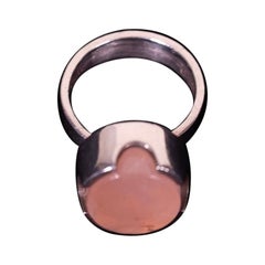 Vintage Sterling Silver & Rose Quartz Handmade in Denmark Ring size 7