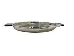 Sterling silver round Art Deco serving tray, Hanau silver, 1934