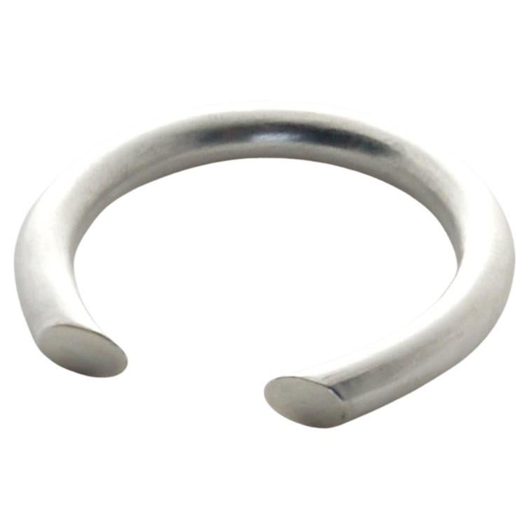 Sterling silver Round band open Ring (DCG)(W)