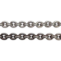 Sterling Silver Round Link Chain Necklace and Bracelet Set #16604