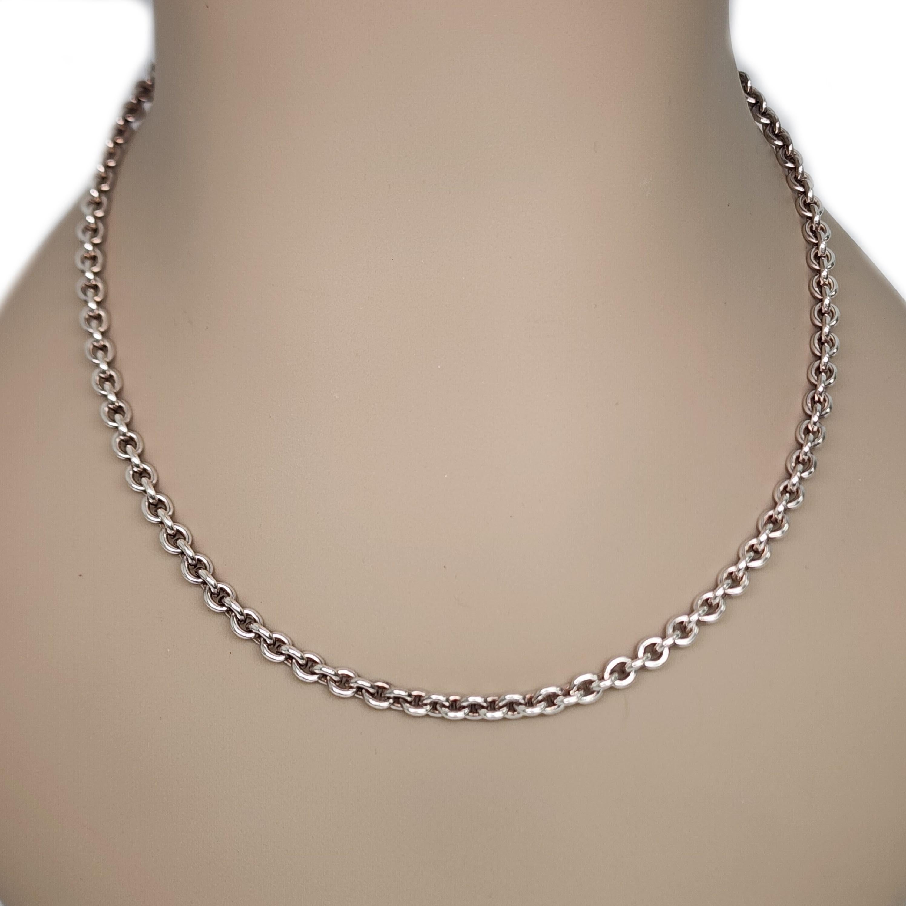 Sterling Silver Round Link Chain Necklace and Bracelet Set #16604 For Sale 4