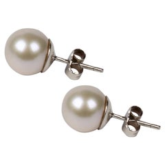 Sterling Silver round Mallorca pearls earrings