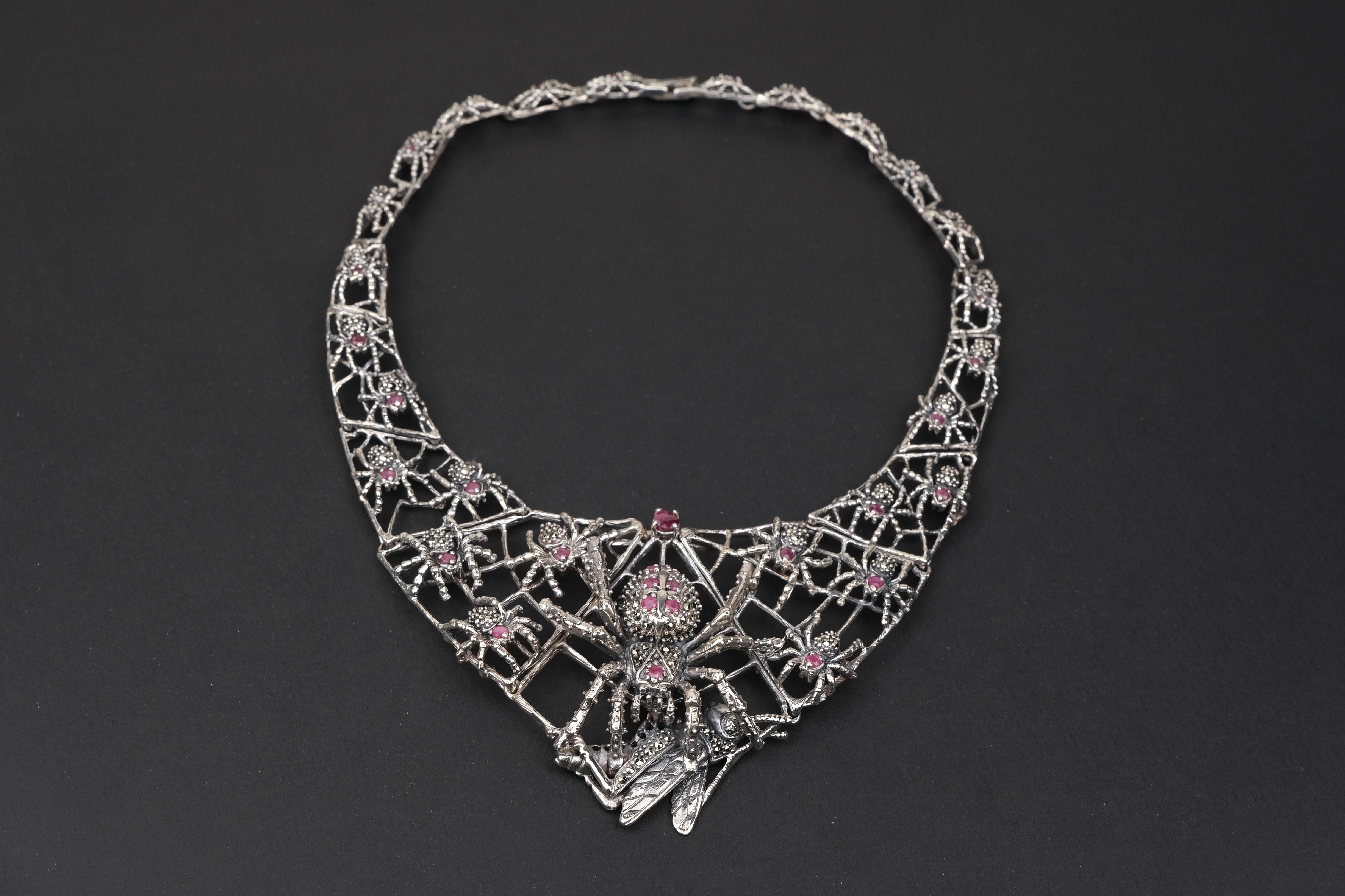 spider bib necklace