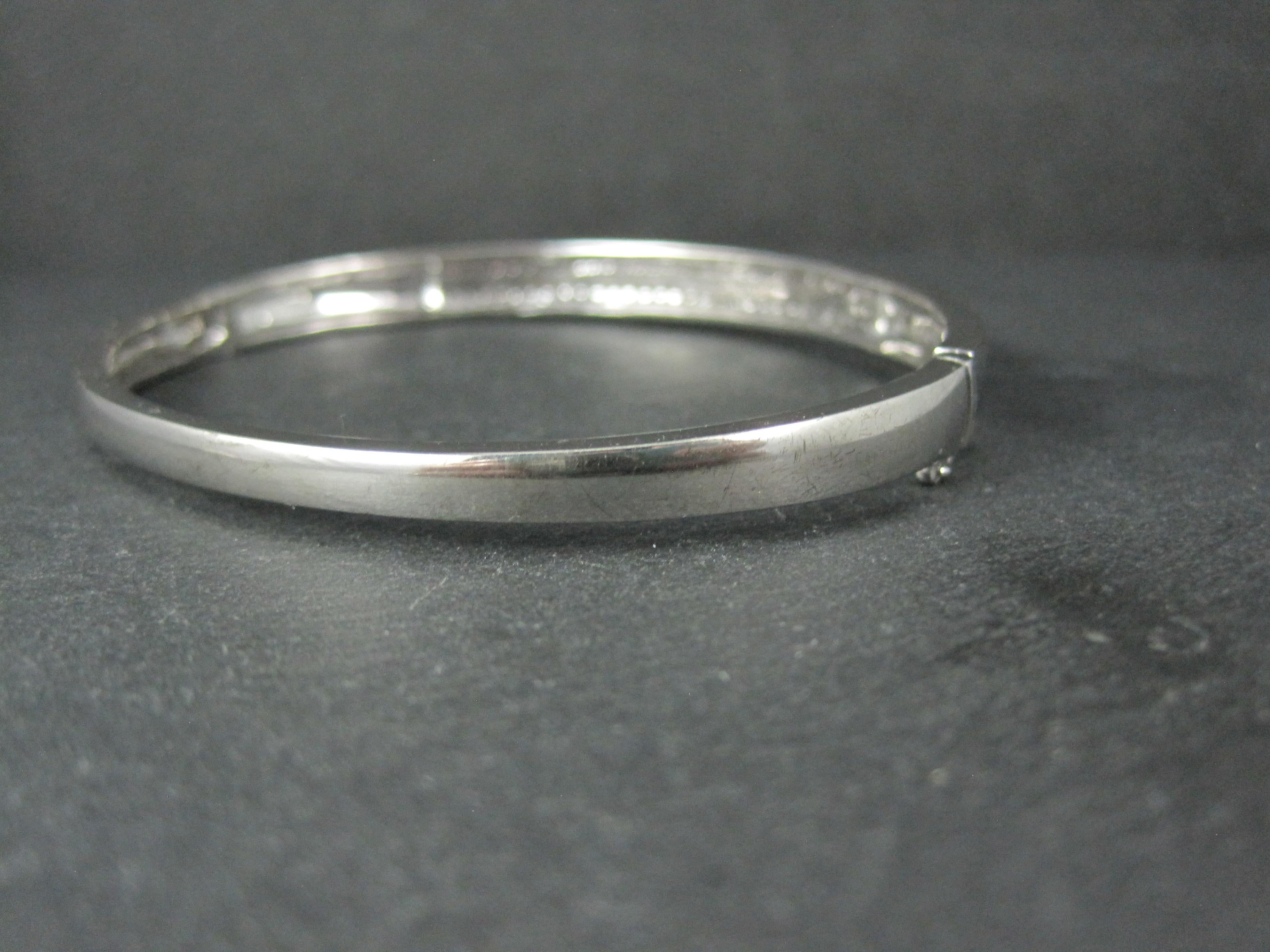 Sterling Silver Ruby Bangle Bracelet 7.25 Inches In New Condition For Sale In Webster, SD