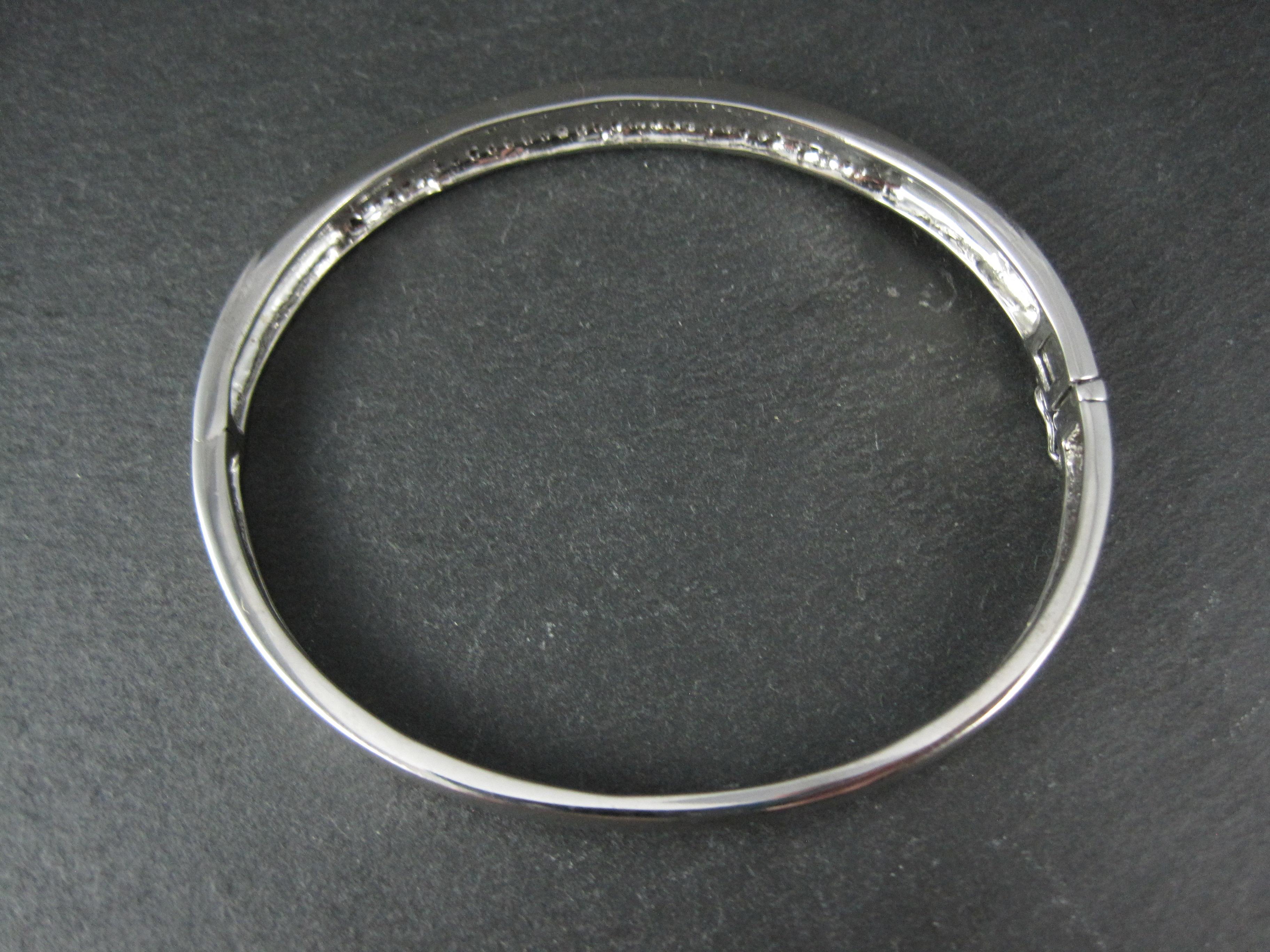 Women's Sterling Silver Ruby Bangle Bracelet 7.25 Inches For Sale