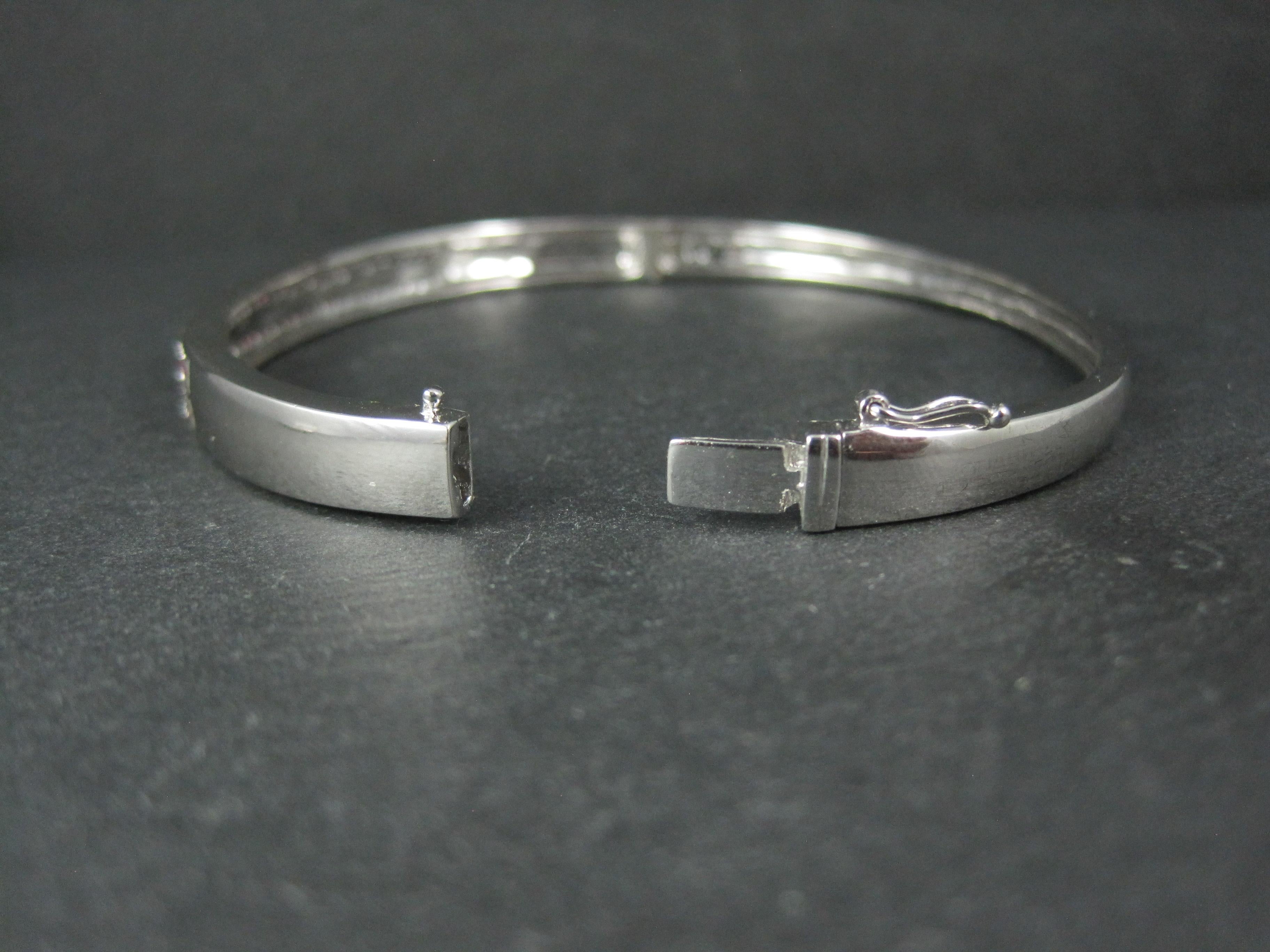 Sterling Silver Ruby Bangle Bracelet 7.25 Inches For Sale 1