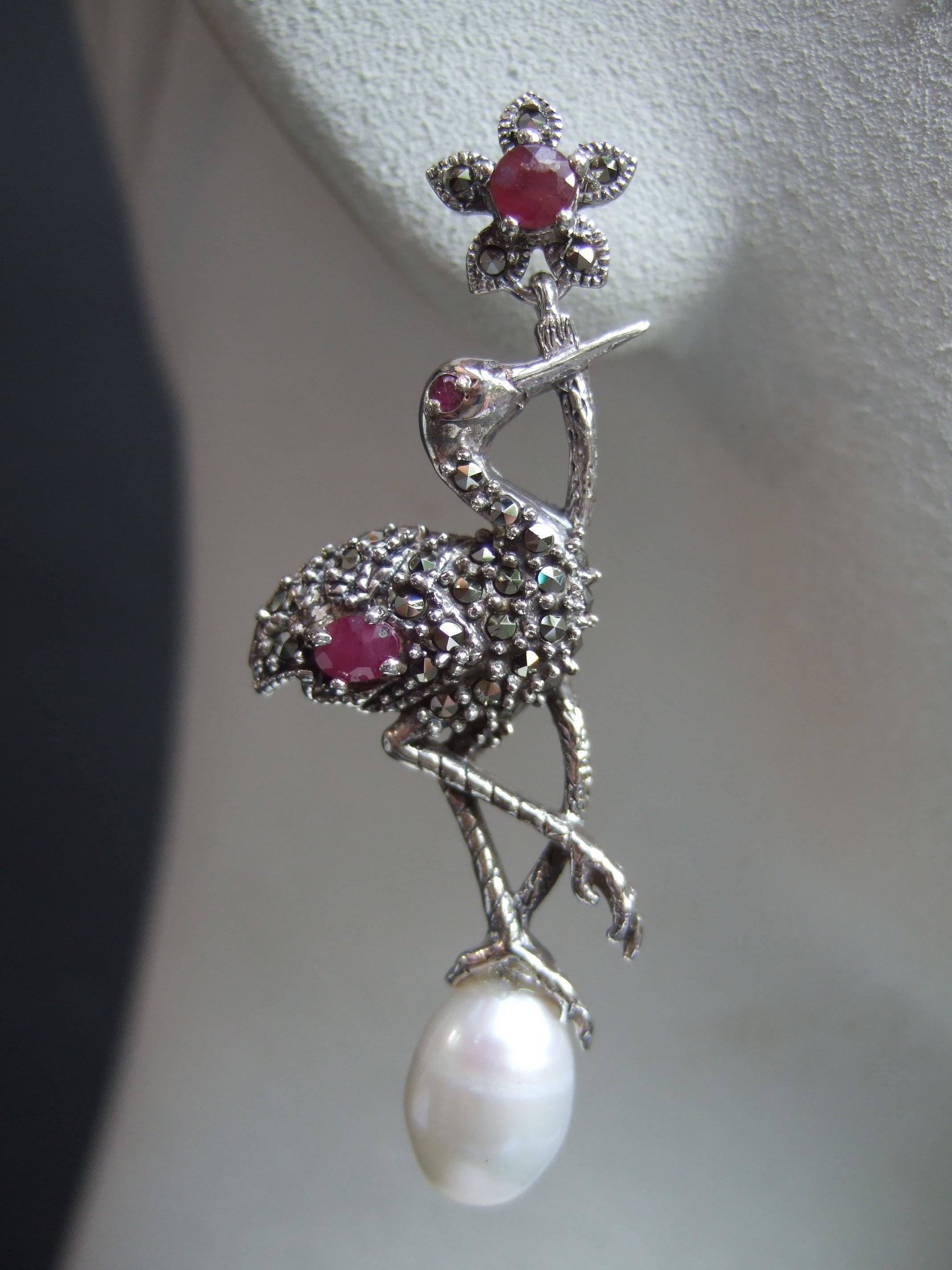 marcasite and pearl earrings