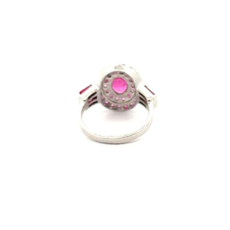 For Sale:  Sterling Silver Ruby Halo Wedding Ring for Women, Valentine Gift 5