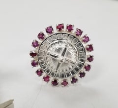 Sterling Silver Ruby "Roulette" Wheel Cufflinks