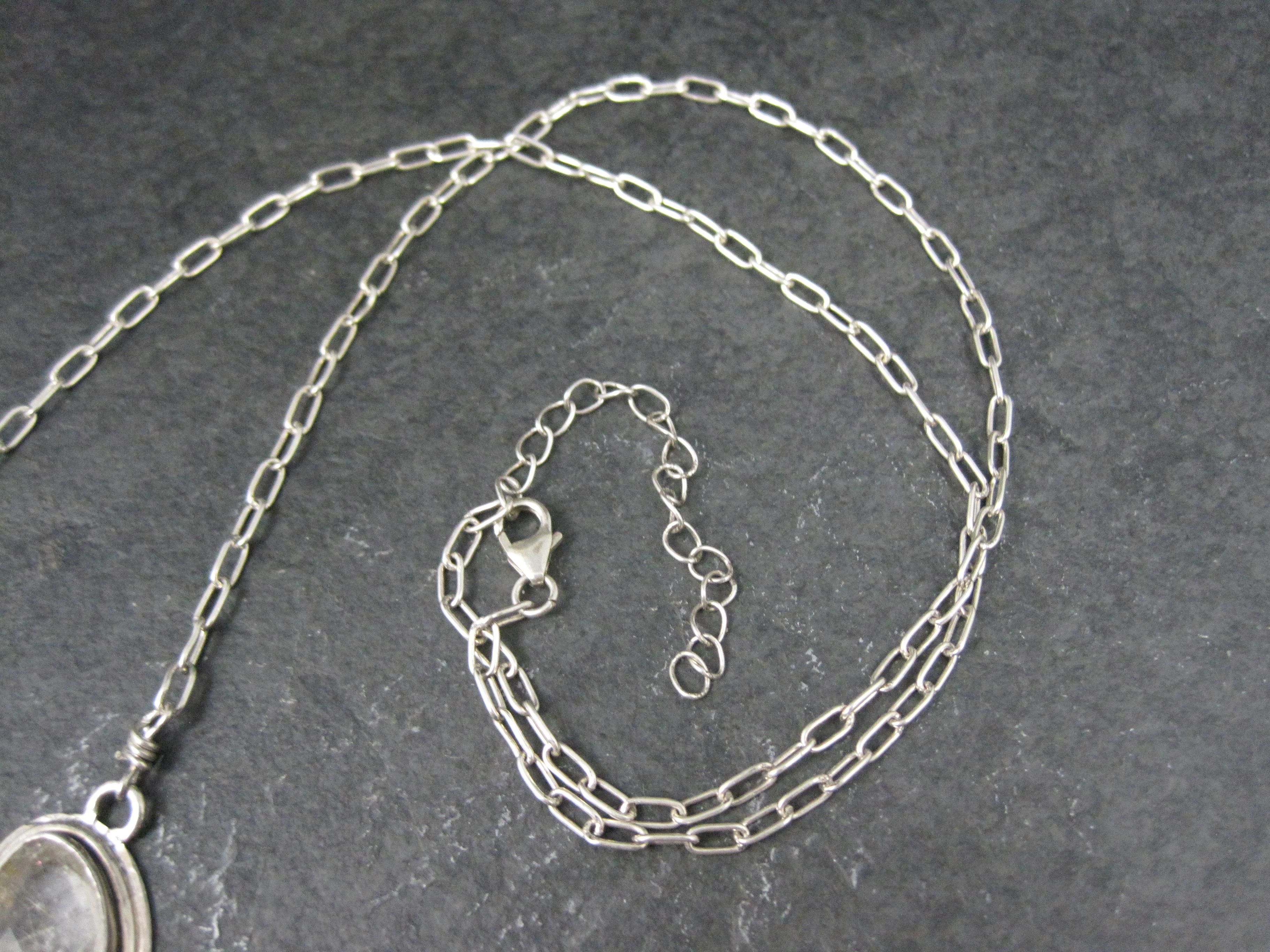 Sterling Silver Rutilated Quartz Necklace For Sale 2