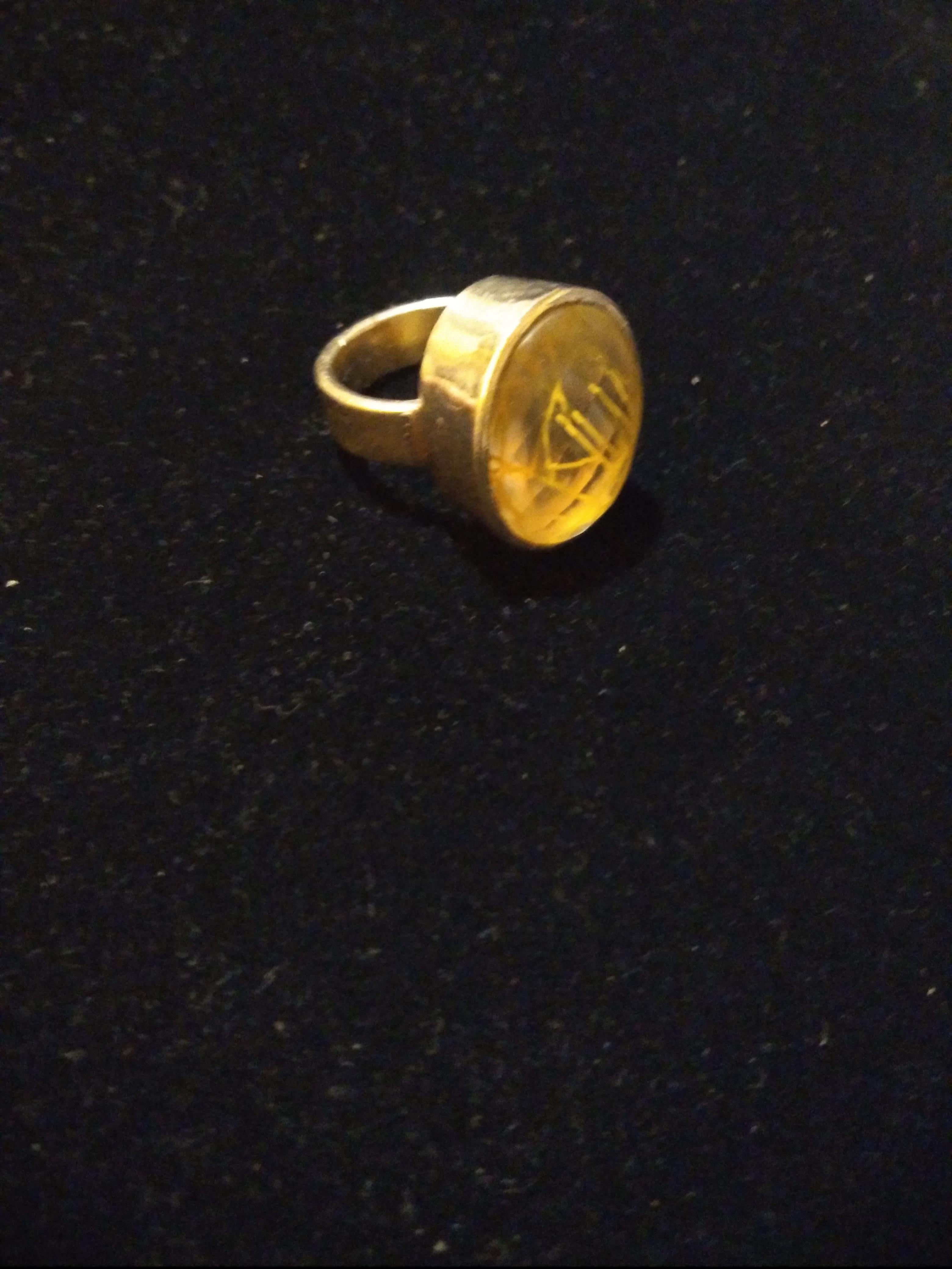 American Sterling Silver Rutilated Quartz Size 8 Ring