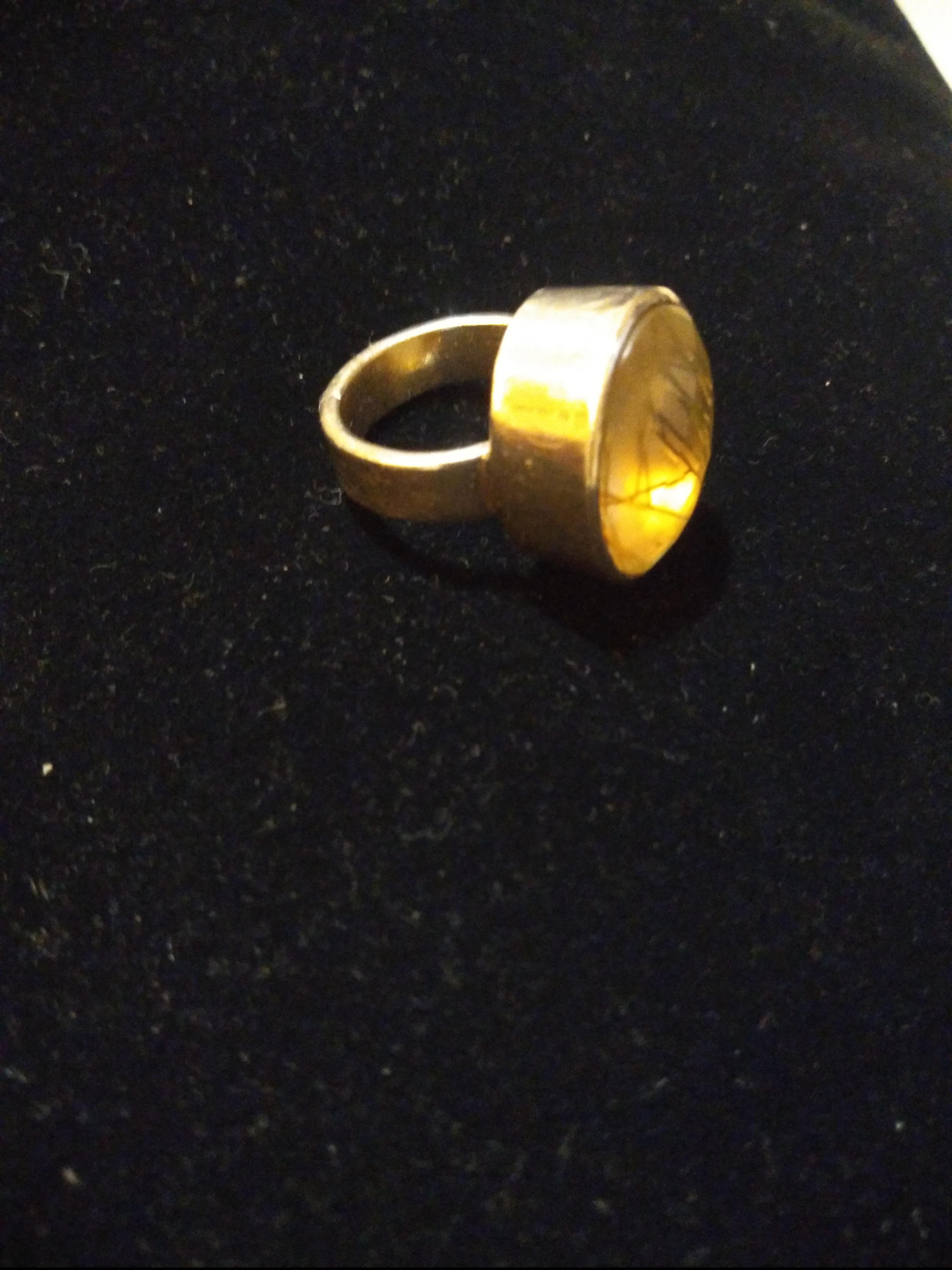 Hand-Crafted Sterling Silver Rutilated Quartz Size 8 Ring