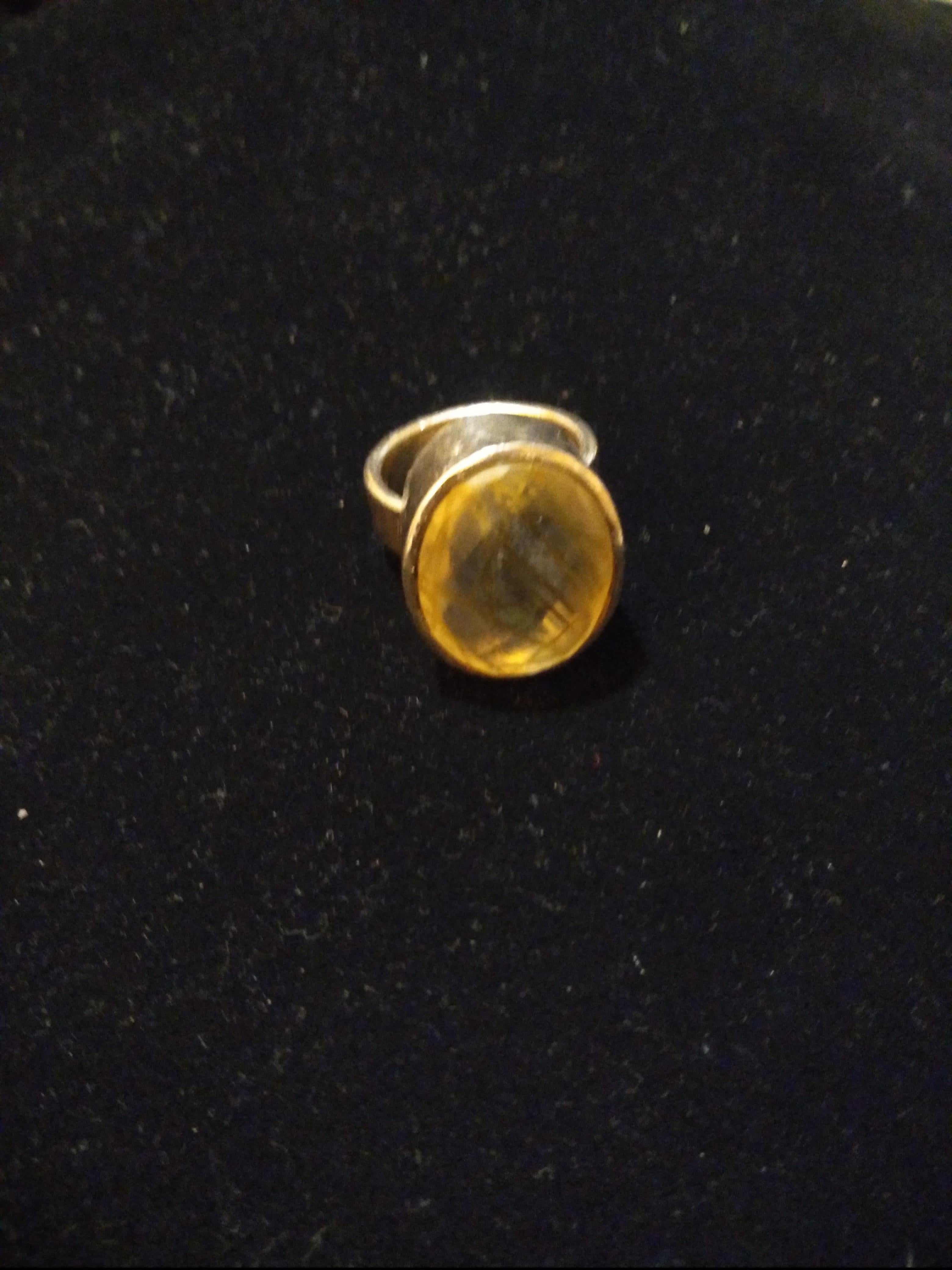 Sterling Silver Rutilated Quartz Size 8 Ring In Good Condition In Pasadena, TX