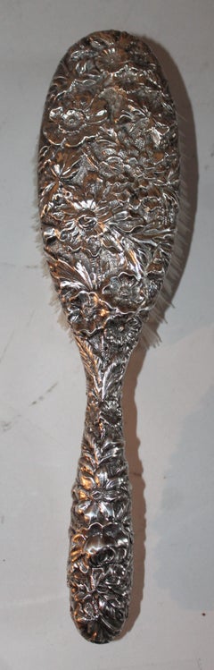 Ensemble brosse et miroir en argent sterling S. Kirk & Fils