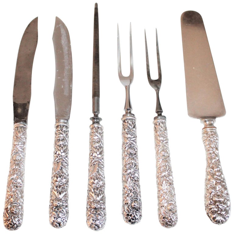 Sterling Silver S. Kirk and Sons, Cutlery Set, 6 Pieces For Sale at 1stDibs