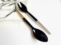 Servitori da insalata in argento Sterling di Hermann Bauer, metà del secolo scorso, Germania