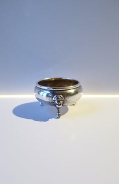 Sterling Silver Salt Cellar Lion Head and Paw Feet