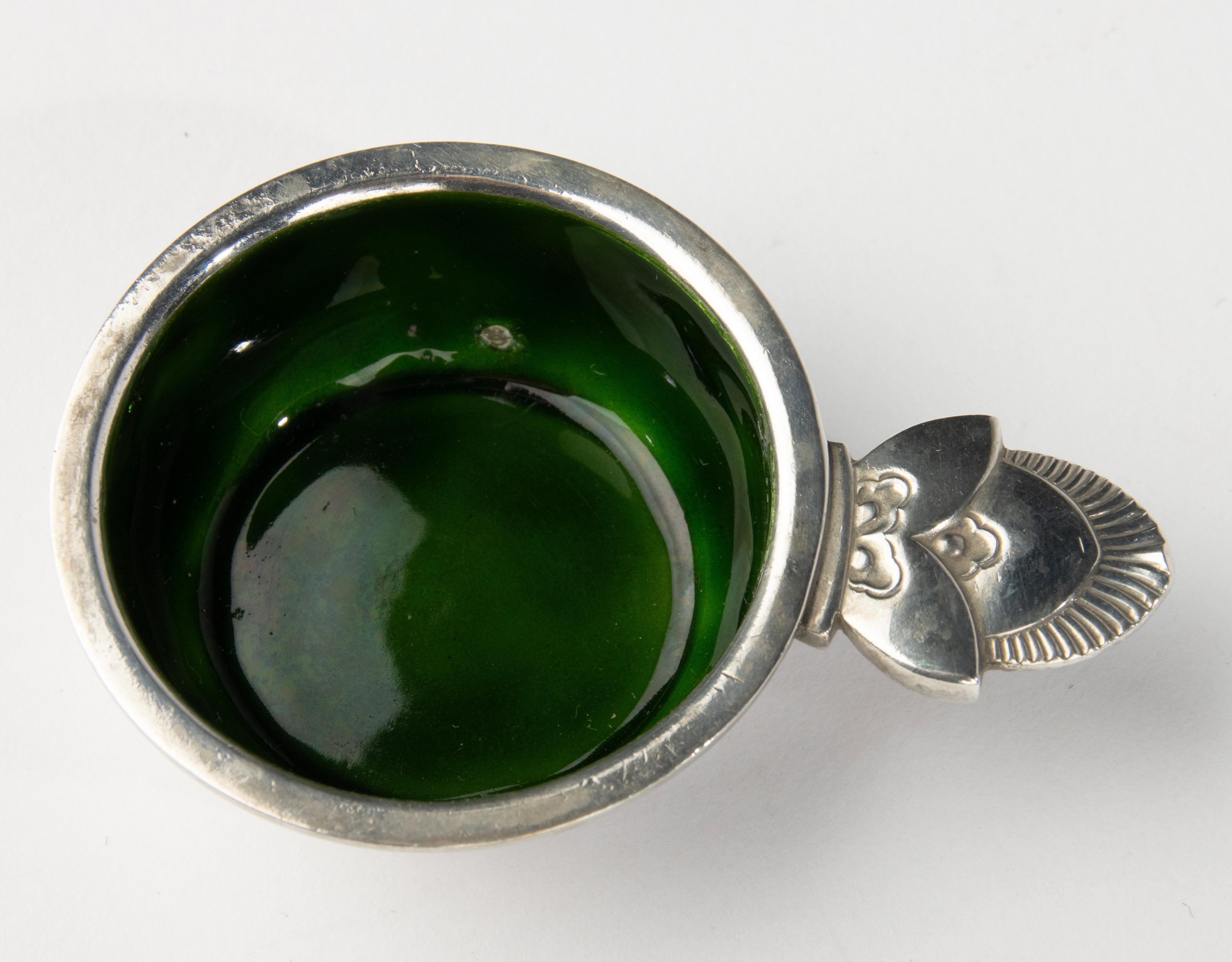 Salero de plata de ley con cuchara para sal - Georg Jensen Plata esterlina en venta