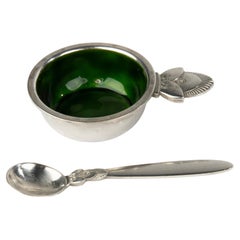 Sterling Silver Salt Cup with Salt Spoon - Georg Jensen