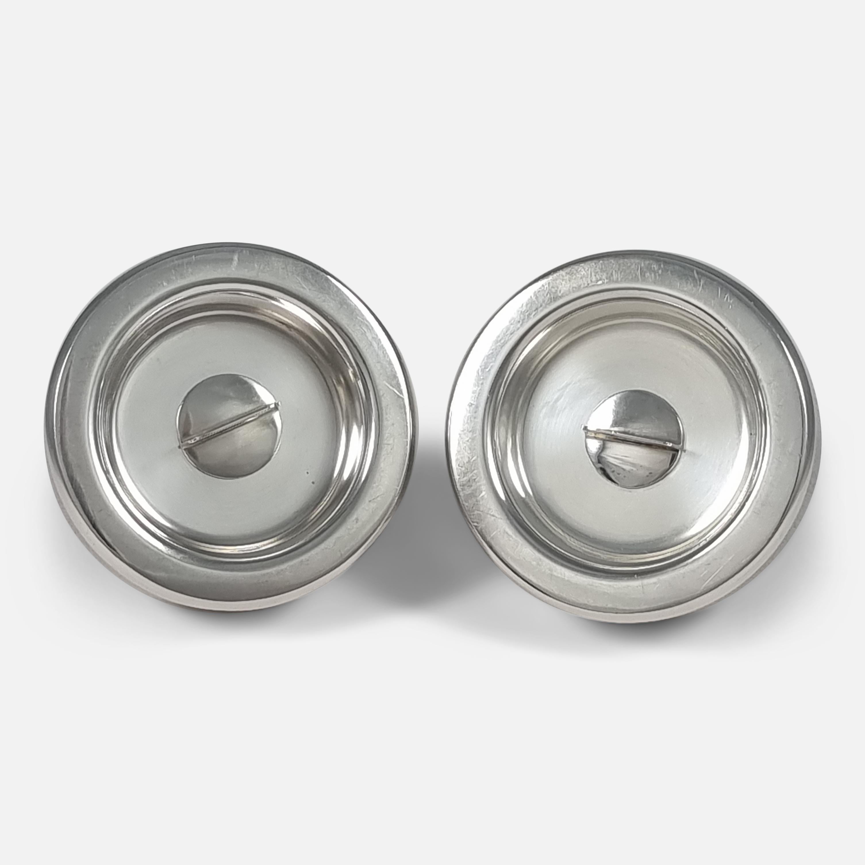 Late 20th Century Sterling Silver Salt & Pepper Shakers, House of Lawrian, 1974 For Sale