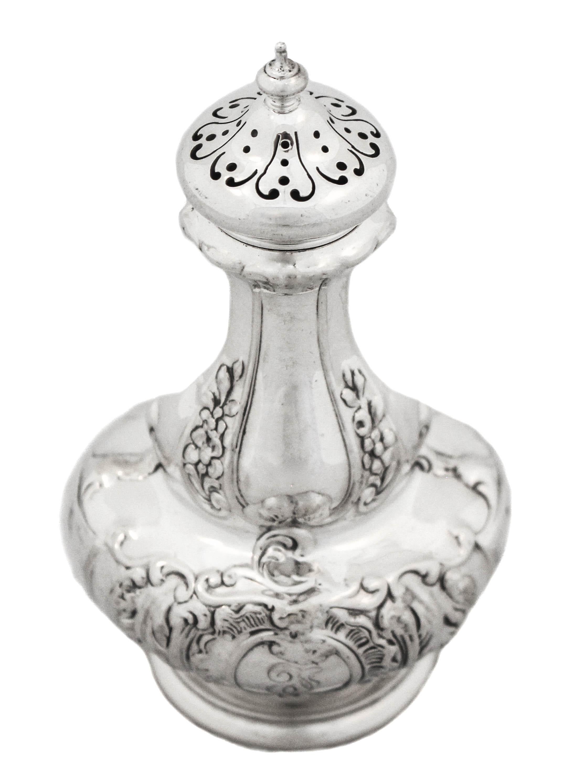 American Sterling Silver Salt Shakers, circa 1900 For Sale